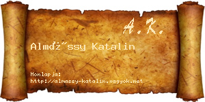 Almássy Katalin névjegykártya